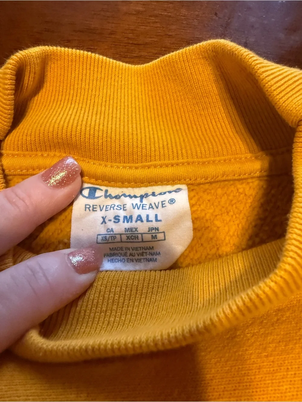 Champion Women's Mustard Mock Neck Sweatshirt